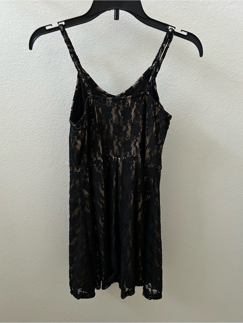 btween Black Lace Overlay Formal Dress with Nude Lining - Picture 4 of 6
